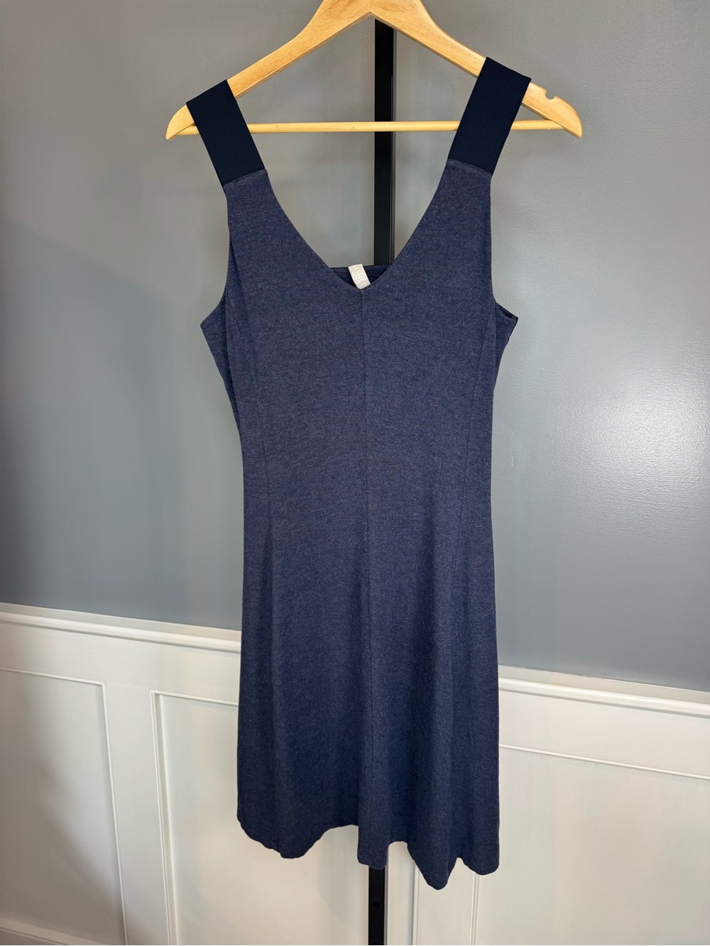 Athleta Santorini Support Dress Small Navy Blue Modal Built In Bra